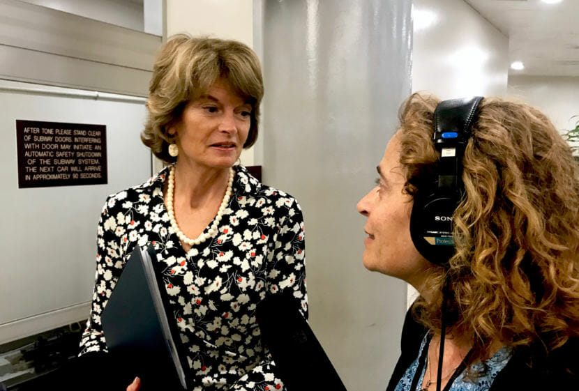 Alaska Public Media's Washington D.C. correspondent Liz Ruskin interviews Sen. Lisa Murkowski, R-Alaska, in this undated photo.