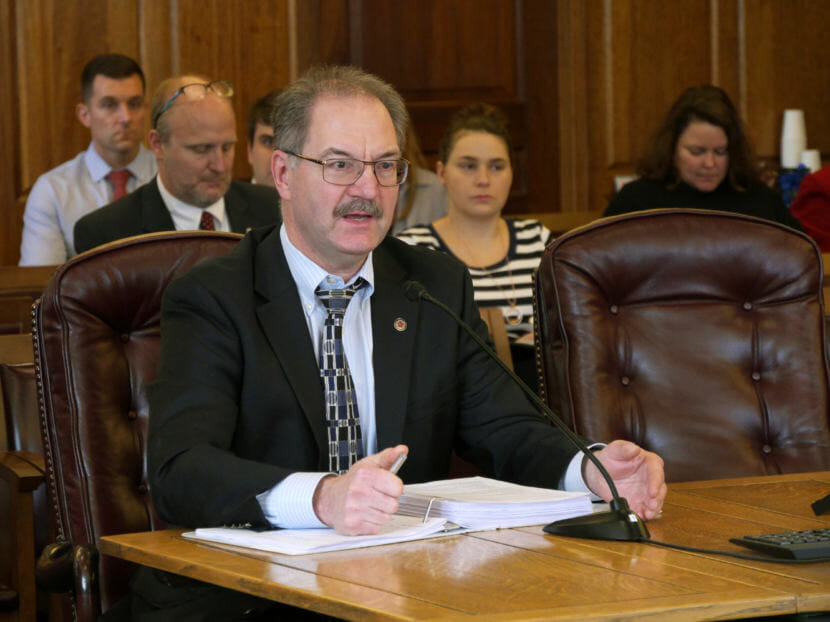 Legislative Finance Director David Teal speaks during a House Finance Committee meeting in the Alaska State Capitol on Feb, 27, 2018. (Photo by Skip Gray/360 North)