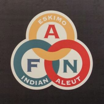The Alaska Federation of Natives logo, as pictured on the podium of its convention on Oct. 15, 2016.