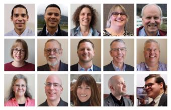 Portraits of all the candidates running for municipal office in Juneau's Oct. 2 municipal election, arranged in a grid pattern