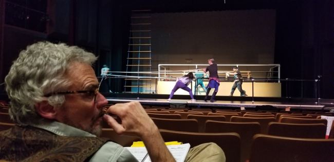 Librettist Dave Hunsaker looks on during a rehearsal of 'The Princess Sophia,' an original opera about the 1918 Alaskan maritime disaster. (Photo courtesy of Orpheus Project)