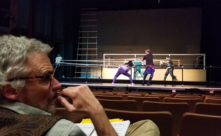 Librettist Dave Hunsaker looks on during a rehearsal of 'The Princess Sophia,' an original opera about the 1918 Alaskan maritime disaster. (Photo courtesy of Orpheus Project)