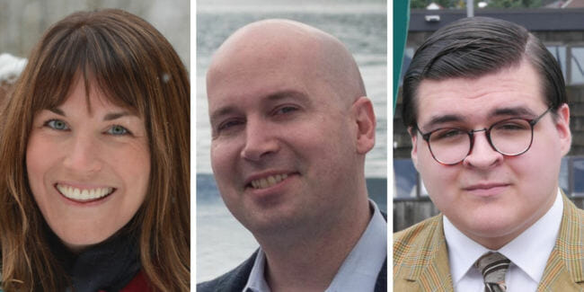 Elizabeth "Ebett" Siddon, Paul Kelly and Kevin Allen are candidates for Juneau School Board in the Oct. 2, 2018, municipal election.