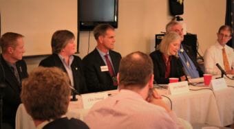 Juneau candidates running in the Nov. 6 general election at the Juneau Chamber of Commerce legislative forum on Oct. 4, 2018. (Photo by Adelyn Baxter/KTOO)