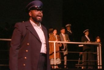 Bernard Holcomb portrays Captain John Leadbetter in the original opera 'The Princess Sophia,' shown here during a dress rehearsal on Oct. 22, 2018. (Video still by David Purdy/KTOO)