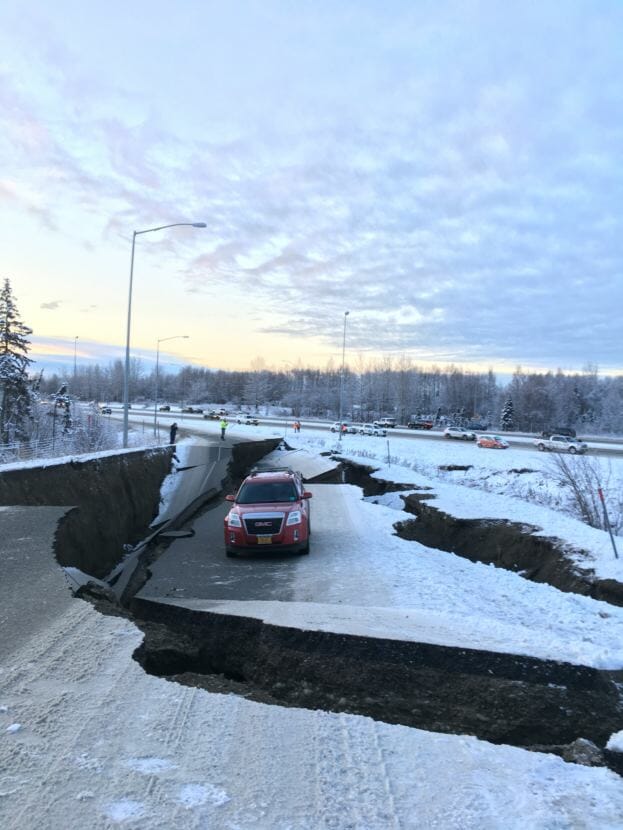 Major Earthquake Damages Buildings And Roads In Anchorage