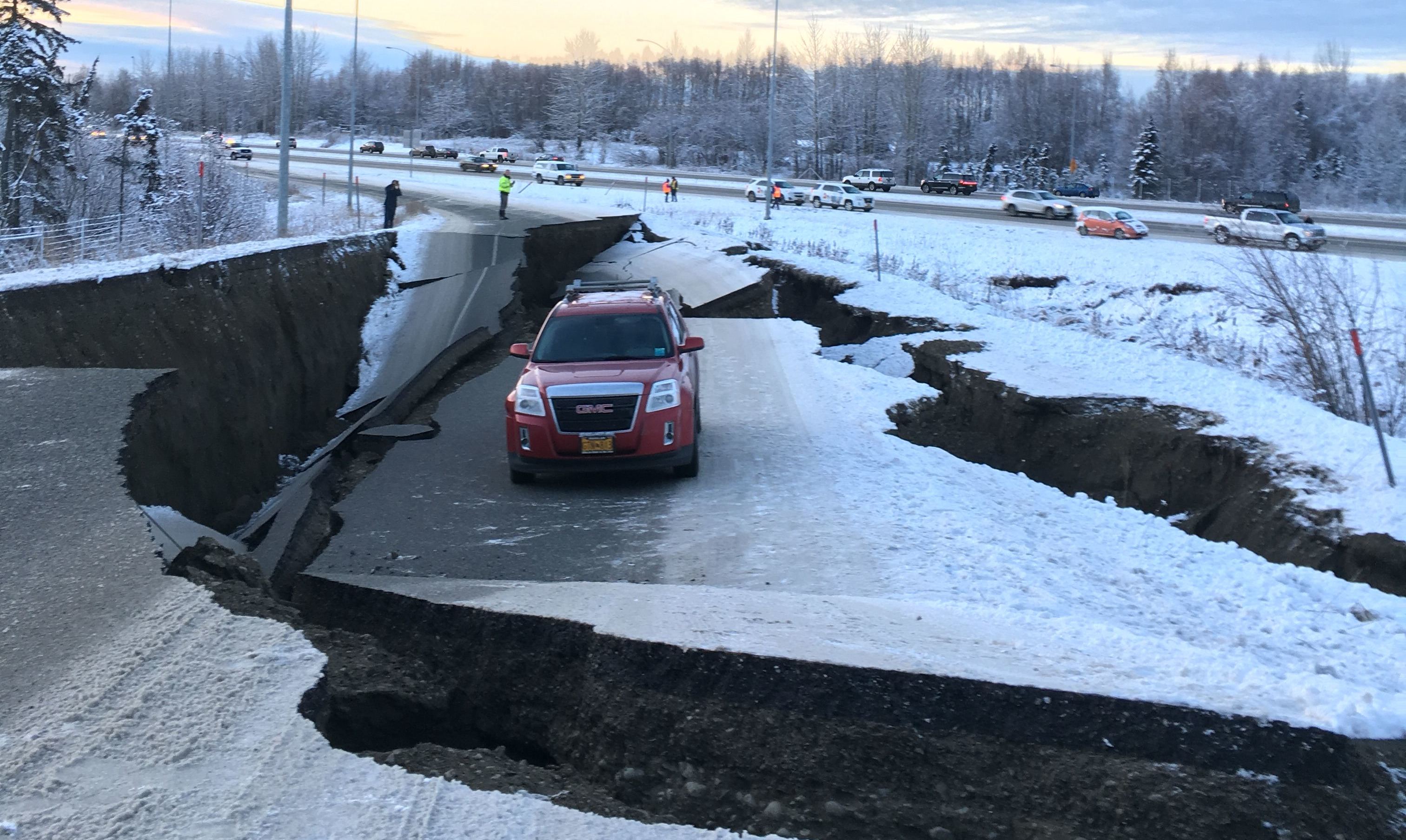 Major Earthquake Damages Buildings And Roads In Anchorage