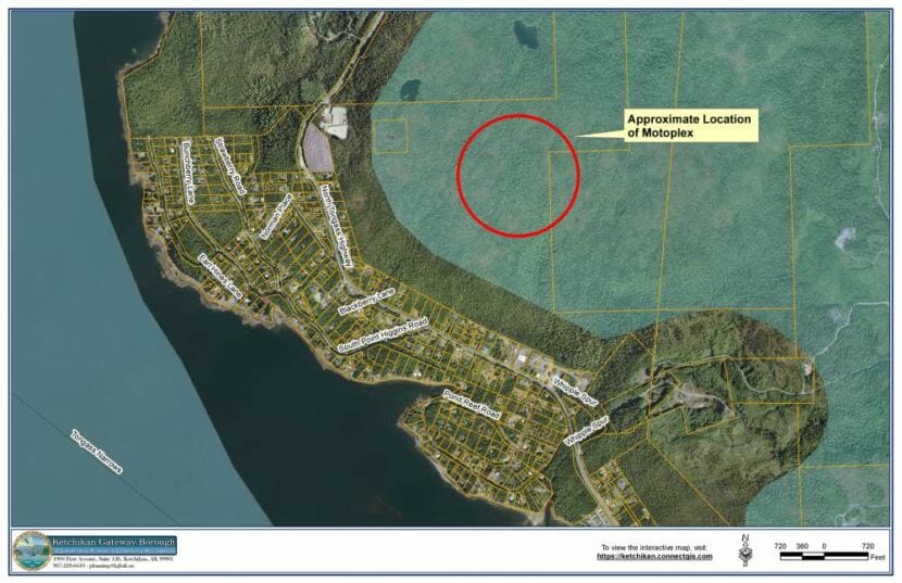 A motocross facility is proposed on land owned by the Ketchikan Gateway Borough. (Image from Ketchikan Gateway Assembly meeting packet).
