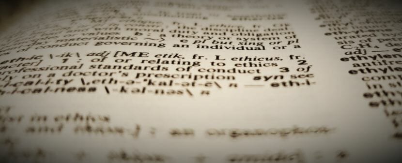 One of Webster's New Collegiate Dictionary definitions of ethics is "the principles of conduct governing an individual or a group."