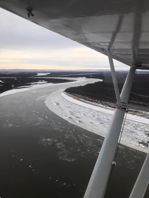 An aerial survey by USFWS shows the open water river conditions on the Kuskokwim River from below Bethel up to the Kuskokwak and Napakiak Sloughs on Nov. 15, 2018.