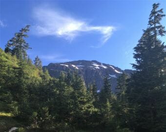 Mount Jumbo, also known as Mount Bradley, from the trail. (Photo by Adelyn Baxter/KTOO)