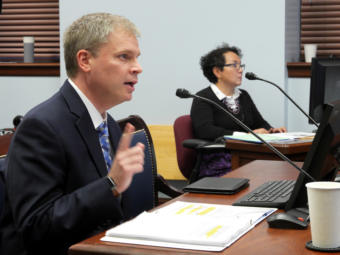 Department of Education and Early Development Commissioner Michael Johnson gives an overview about education in Alaska to the Senate Education Committee in Juneau on Jan. 24, 2019.