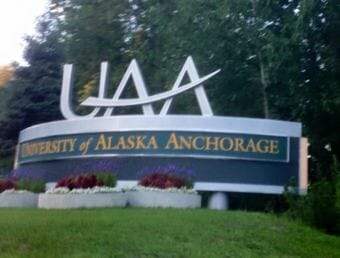 University of Alaska Anchorage entrance sign.