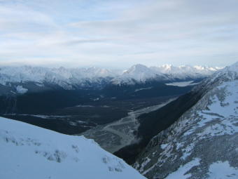 View of the Chilkat River from the Takshanuk Mountains.
