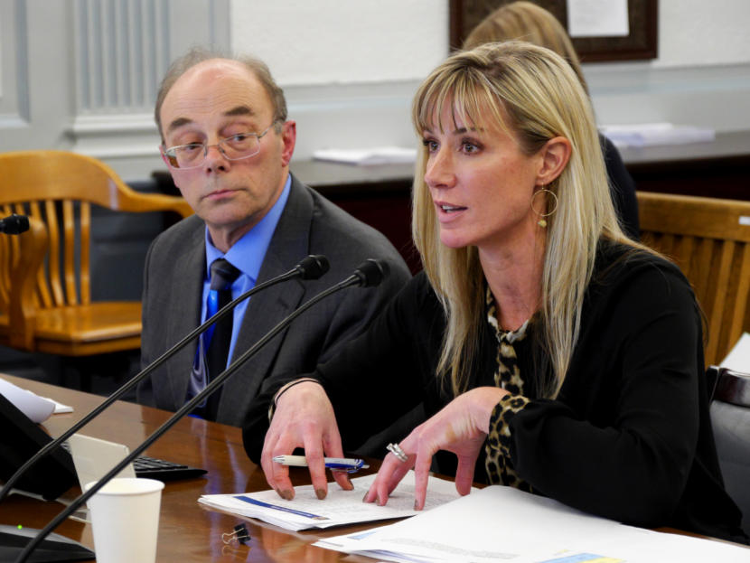 Amanda Price, commissioner designee for the Alaska Department of Public Safety gives an overview of Gov. Mike Dunleavy’s proposed budget for the department to the Senate Finance Public Safety Subcommittee, March 4, 2019. She was accompanied by the division director of the Office of Management and Budget, Dan Spencer. (Photo by Skip Gray/360 North)