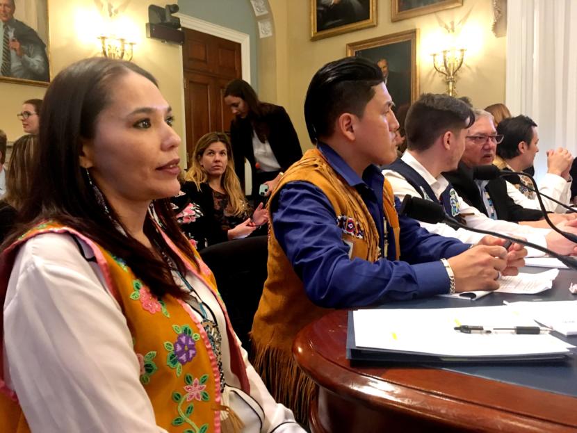 Bernadette Demientieff, director of the Gwich’in Steering Committee, waits to testify at a U.S. House hearing on the Arctic National Wildlife Refuge.