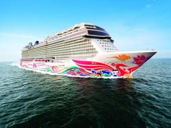 The Norwegian Joy, NCL's latest megaship, will visit Alaska for the first time this summer. (Photo courtesy of Norwegian Cruise Lines)