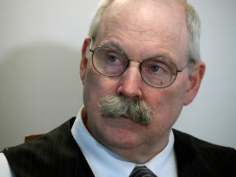 Sen. Bert Stedman, co-chair of the Senate Finance Committee, listens to a reporter during a press availability in his office in the Capitol, Feb. 19, 2019.