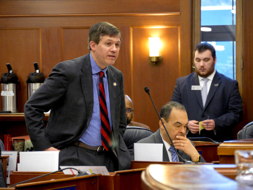 Sen. Bill Wielechowski, D-Anchorage, speaks during a Senate floor session, March 13, 2019.