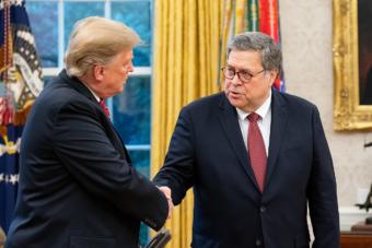 President Donald Trump and Attorney General William Barr.