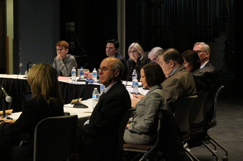 The University of Alaska’s Board of Regents, as well as officials from UAA, listen to public testimony from students affected by UAA’s loss of accreditation for its education department.