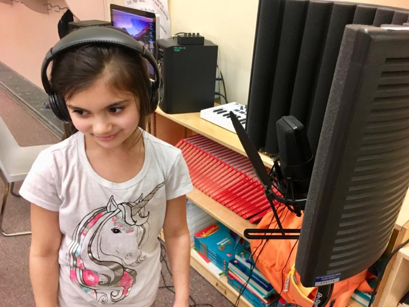 Riverbend Elementary School 3rd grader Riley Severance on March 26, 2019. She sang on JAMM: The Album but wasn't completely satisfied with her performance. "I sound like a baby!" she said. (Photo by Zoe Grueskin/KTOO)