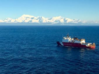 The Coast Guard Cutter Healy, a polar-class icebreaker, transits Southeast Alaska waters, Nov. 24, 2018. The Healy is one of two ice breakers currently in U.S. service.