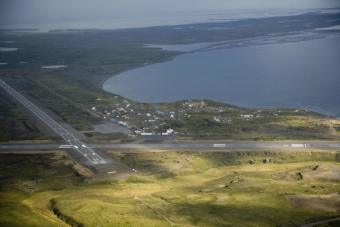The runway at the Alaska Peninsula village of Cold Bay is long enough for jets to land — unlike the airstrip at the nearby fishing town of King Cove.