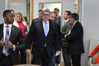 U.S. Attorney General William Barr heard concerns from Alaska Native leaders about the lack of law enforcement and high rates of sexual assault and domestic violence in rural Alaska. (Photo by Joey Mendolia/Alaska Public Media)