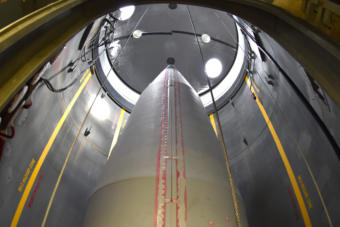 A ground-based interceptor missile sits inside an underground silo at the Missile Defense Complex on Fort Greely, Alaska, Aug. 23, 2017.