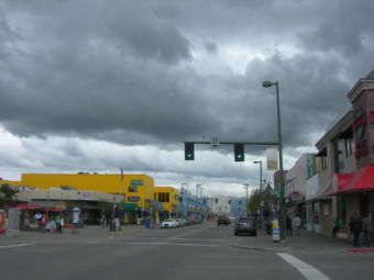Rain clouds hang over downtown Anchorage in this July 2012 photo.