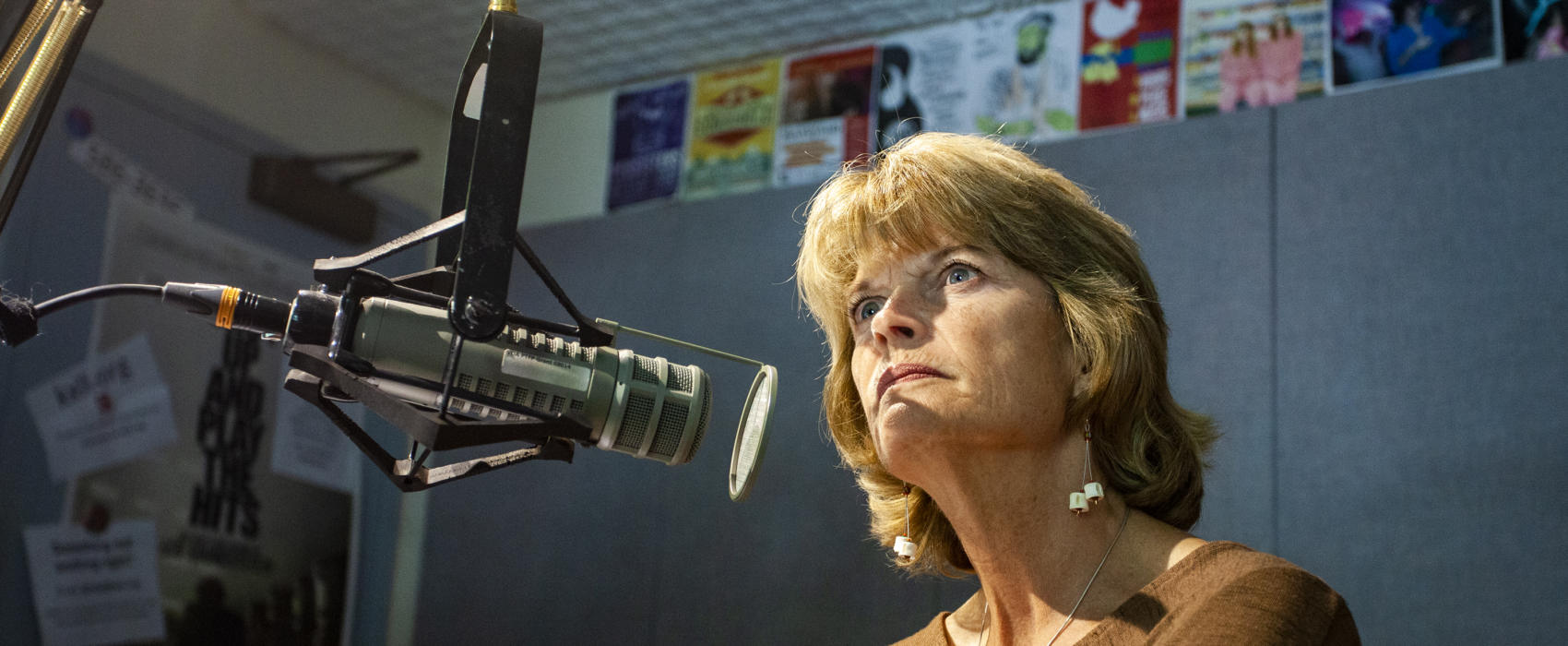 Sen. Lisa Murkowski, R-Alaska, answers questions in a studio at KTOO on August 13, 2019, in Juneau, Alaska. (Photo by Rashah McChesney/KTOO)