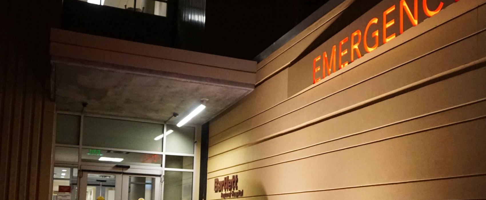 Emergency room entrance at Bartlett Regional Hospital.