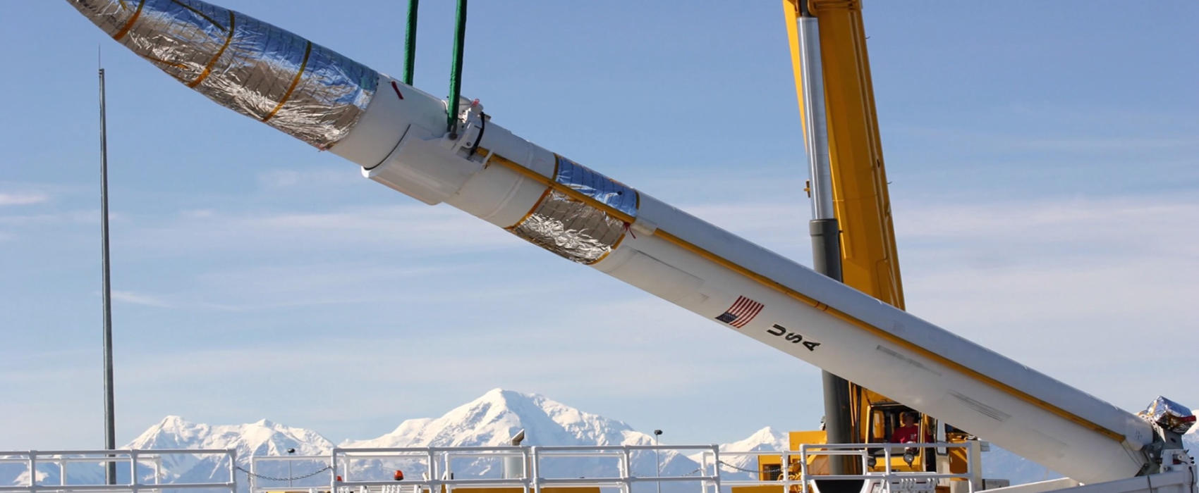 A ground-based interceptor missile is placed into position at the Missile Defense Complex in Fort Greely near Fairbanks.