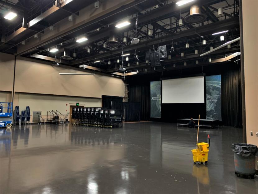 The interior of Centennial Hall. Staff say the city-owned building is in need of updates to its HVAC, sound and lighting systems. (Photo by Adelyn Baxter/KTOO)