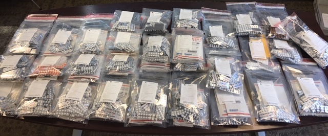 The Drug Enforcement Administration and partner agencies seized these bags of tramadol in Anchorage during a coordinated effort in the summer of 2019.