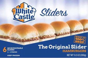 Image showing the front panel of a White Castle hamburger box