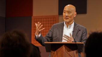 Ploughshares Fund Executive Director Philip Yun discusses North Korea, President Donald Trump and nuclear threats with the Juneau World Affairs Council @360 in Juneau on Jan. 24, 2018.