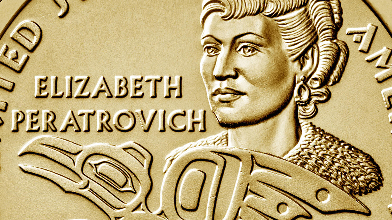 Coin commemorating Alaska Native civil rights leader Elizabeth ...