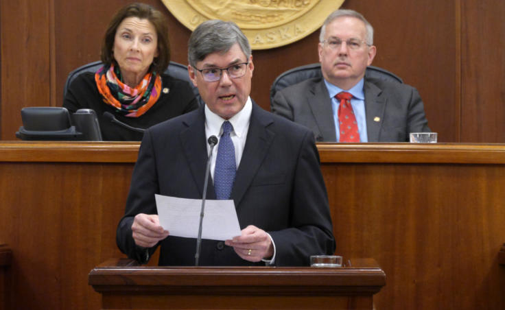 Alaska Supreme Court Chief Justice Joel Bolger delivers the annual State of the Judiciary Address to the Alaska Legislature in Juneau on Feb. 12, 2020.