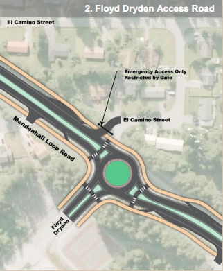 A concept drawing of an intersection at the Floyd Dryden Access Road where the Department of Transportation is set to begin construction on a roundabout on June 1. (Graphic courtesy/Department of Transportation) 