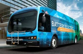 Juneau's electric bus is made by the company, Proterra. (Photo courtesy of the City and Borough of Juneau) 