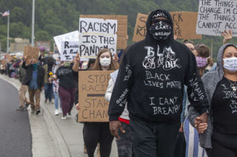 This was Juneau's second anti-racist rally in support of Black Lives Matter - this time organizers focused on the message that Juneau is not immune to the problems of institutional racism and anti-black messaging.