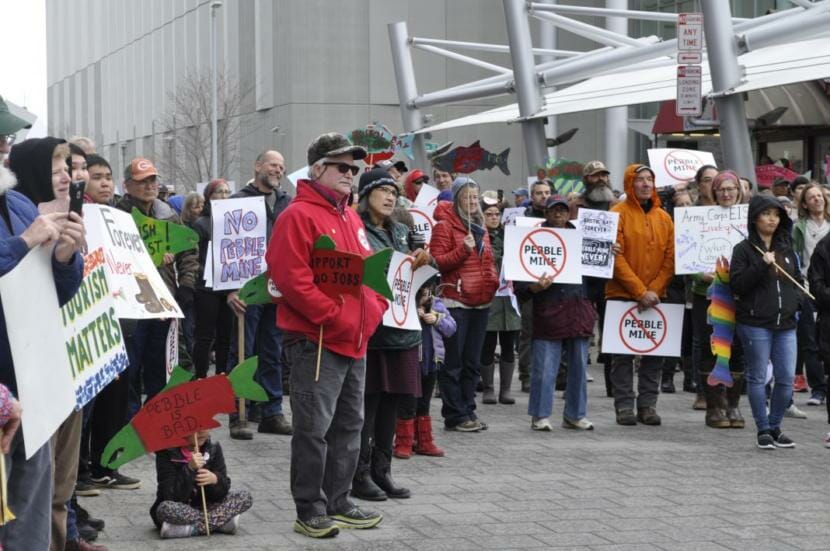 Protestors of the Pebble Mine in Anchorage