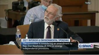 Video still showing Rep. Dan Newhouse at a House Appropriations Committee hearing