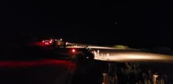 Vehicles light Igiugig's runway on Friday, August, 28, 2020. (Photo courtesy Ida Nelson)