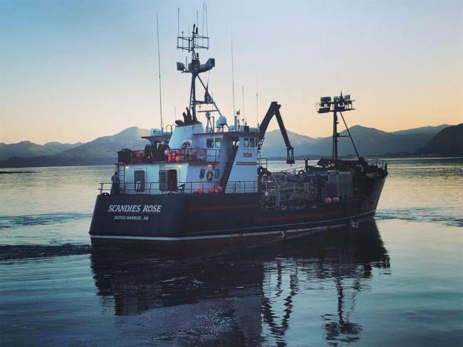 The F/V Scandies Rose sank west of Kodiak on Dec. 31, 2019. (Photo courtesy of Bret Newbaker)