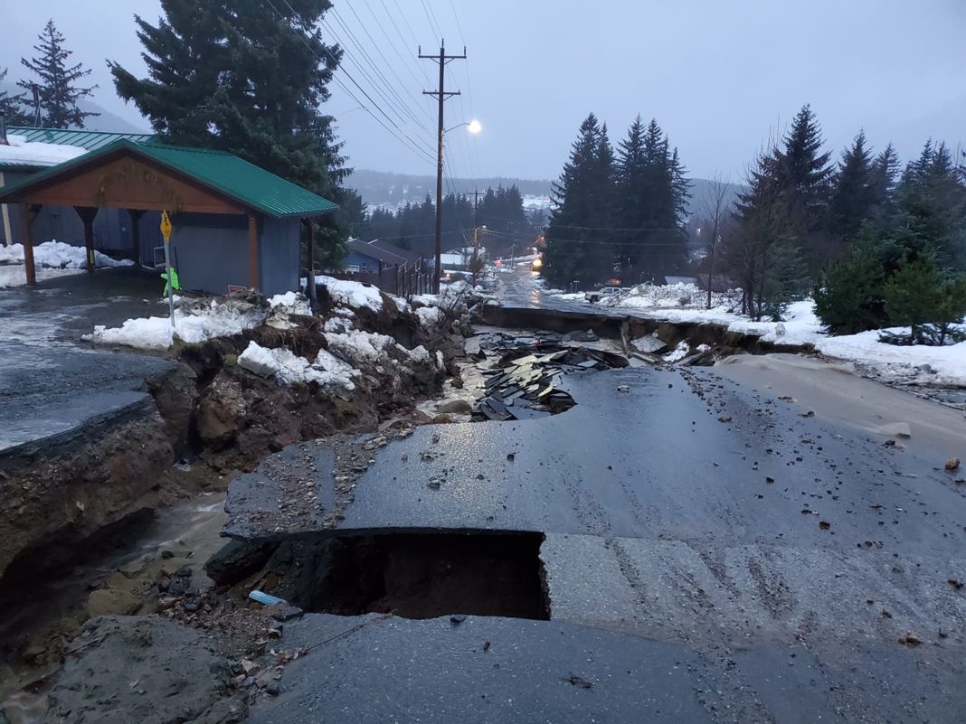 Heavy rain led to flooding in Haines, washing out roads and damaging properties. (Photo courtesy of Erik Stevens)