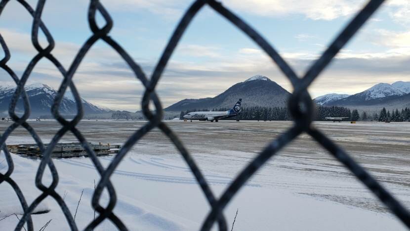 Alaska Airlines Flight 64 arrives at Juneau International Airport on Dec. 15, 2020, with Juneau's first shipment of Pfizer's COVID-19 vaccine.