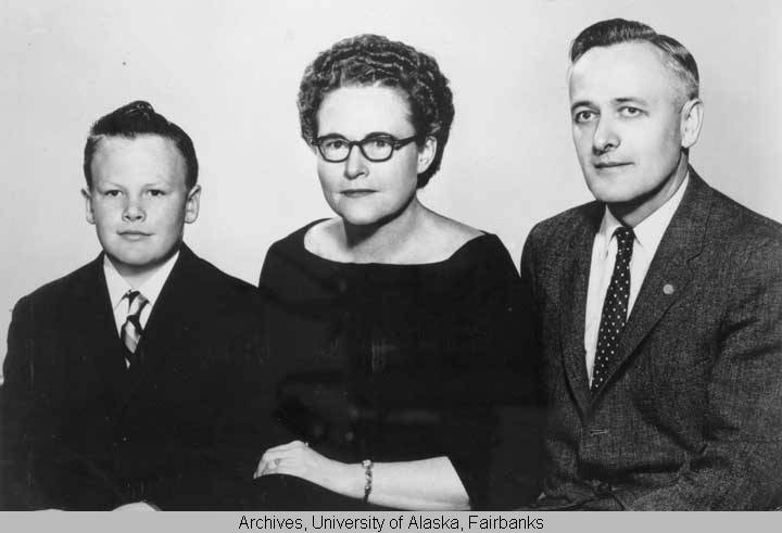 Dennis, Neva and Bill Egan family portrait circa 1959